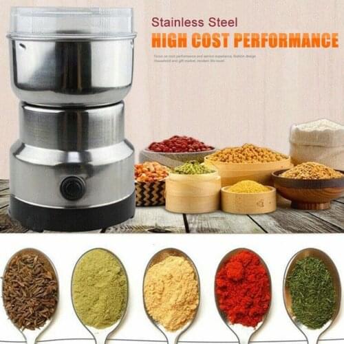 110V Electric Coffee Bean Grinder Stainless Steel, Multi-Function Household Pulverizer For Grain, Grain, Nut, Bean And Spices