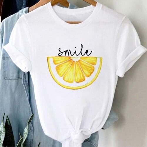 Women Tshirt Graphic lemon Printing T-shirt Lady Short Sleeve Casual 90s Cartoon Fashion Clothes Print Tee Top Tshirt Female Top