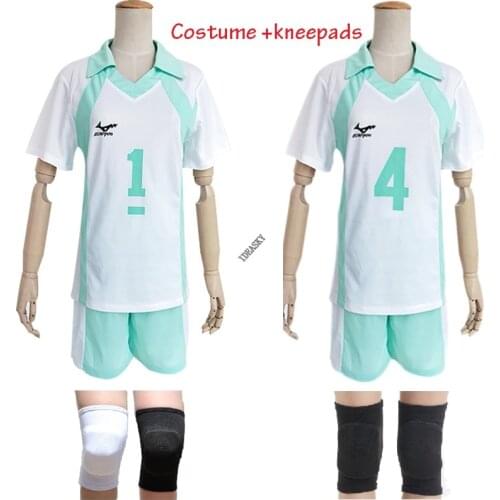 Haikyuu Kageyama Tobio Aoba Johsai Koushi Sugawara Oikawa Tooru Cosplay Costume kneepads Uniform High School Volleyball full set