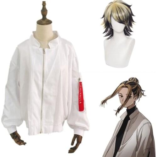 Tokyo Revengers Hanemiya Kazutora Cosplay Costumes White Coat Valhalla Uniform Baseball Jacket Mikey Draken Halloween