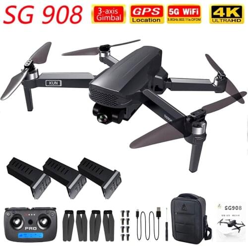 SG908 RC Drone GPS WIFI 5G FPV 4K Professional Remote Control Quadcopter 3 Axis Gimbal Camera Drones Brushless Motor Dron Gifts