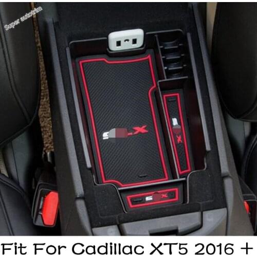 Lapetus Central Middle Storage Pallet Armrest Container Box Kit Black For Cadillac XT5 2016 - 2021 Interior Tidying Accessories