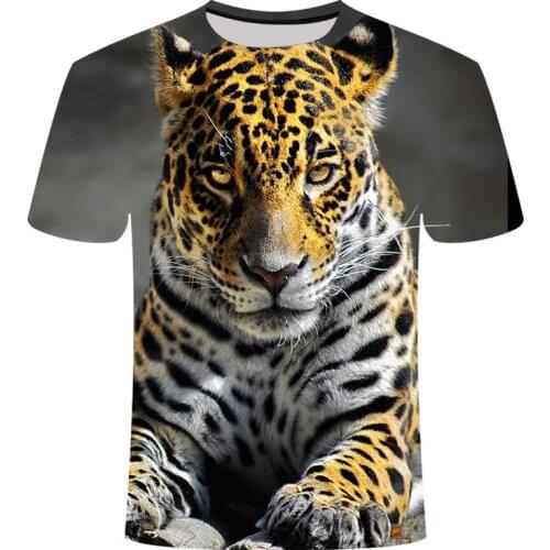 Summer Boy 3D Printing Animal Tiger T-shirt Design Casual Top Childrens Breathable Comfortable Print Funny Short Sleeve Tops