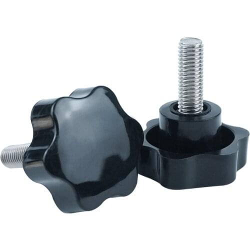 Luhuichang M8 M10 48# Thread Replacement Star Hand Knob Bakelite Hand Tighten Screw Tightening Screw Black Head diameter 48mm