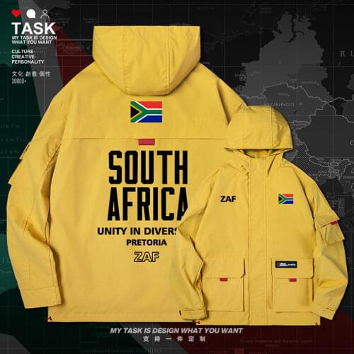 South Africa ZAF men jacket hooded nation flag for men new casual top long sleeve jackets trench coat men coat autumn clothes