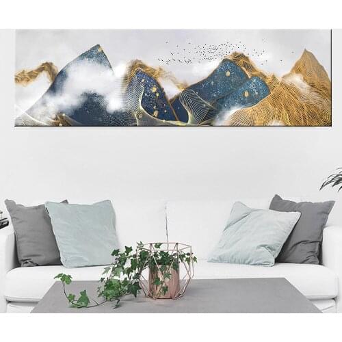 Nordic Abstract Geometric Mountain Landscape Wall Art Canvas Painting Art Poster Print Wall Picture for Living Room