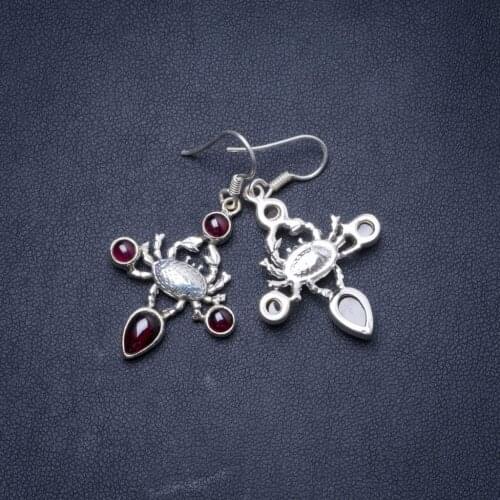 Natural Amethyst Handmade Unique 925 Sterling Silver Earrings 1.75" Y1417