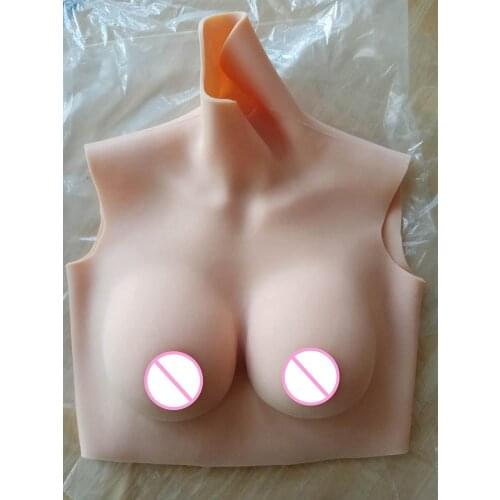 New 6G Upgrade High Collar Neck Fake Artificial Boob Realistic Silicone Breast Forms Crossdresser Shemale Transgender Drag Queen
