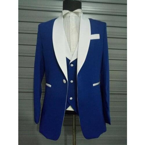 New Arrial Shawl Lapel Tuxedos Groom Wedding Men Suits Wedding Suits Tuxedo Costumes De Pour Hommes Men(Jacket+Pants+Tie+Vest)