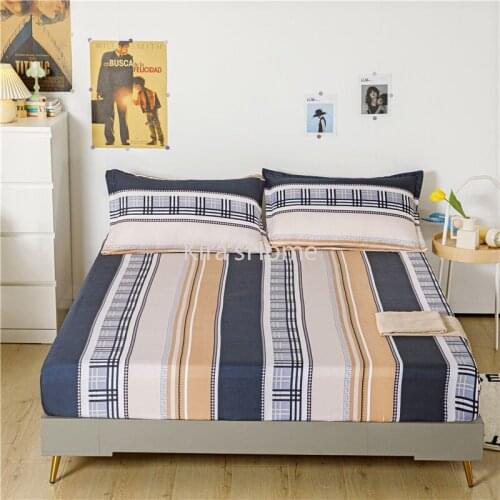 New Products Soft Mattress cover Japanese Pleated Short Lace Pillowcase Fitted Sheet Plain King Size Bedsheet