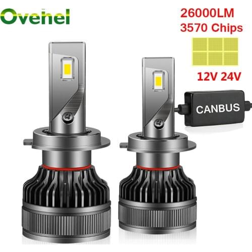 OVEHEL 2Pcs H7 LED Bulbs 110W 26000LM Canbus H4 LED Headlight H11 HB4 9006 HB3 9005 Auto Moto Fog Lamp CSP For 12V Car 24V Truck
