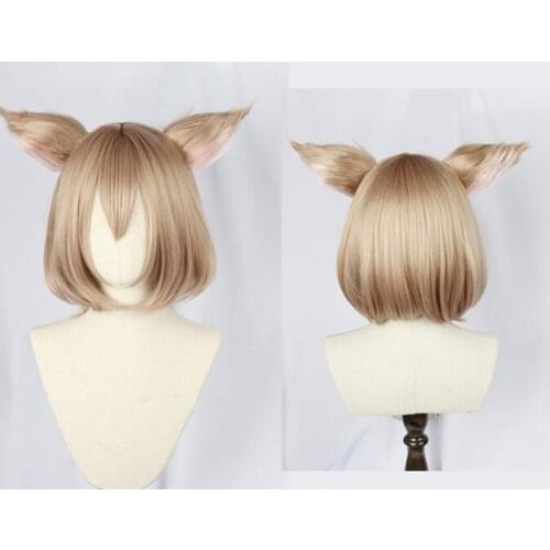 Anime Re:Life in a Different World From Zero Felix Argyle Short Brown Synthetic Cosplay Costume Wig + Wig Cap + Ears