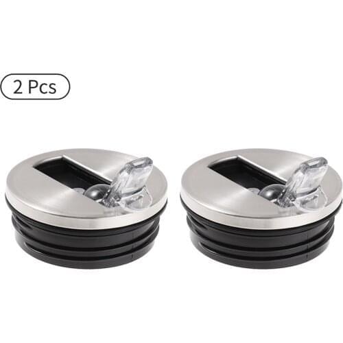 2Pc Plastic Vacuum Bottle Lids Silicone Sealing Leak-Proof Resistant Straw Cover, Flap Cover Replacement Water Bottle Accessorie