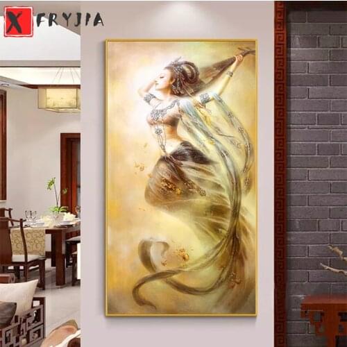 Full Square Diamond Painting Retro Oriental Beauty Character Religious Art Mosaic Needlework Diamond Embroidery Sale Home Decor