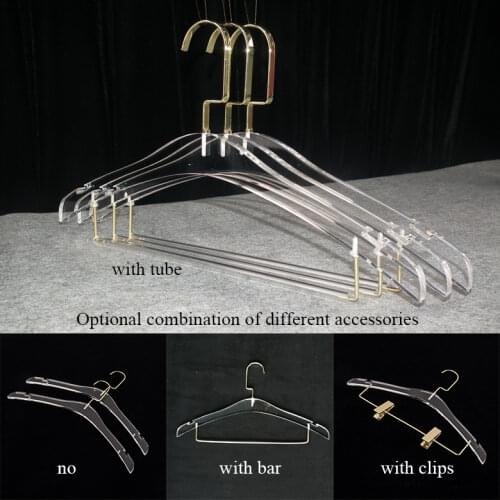 Transparent Fashion garment hangers 10pcs Household Wardrobe Storage Adult Bright Clear Plastic clothes hanger for DIY Logo