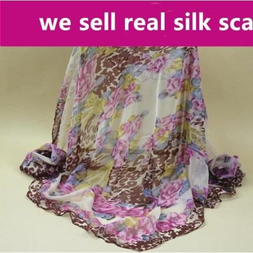 #S118 100% silk scarf GEORGETTE AS PICTURES,50*170cm women