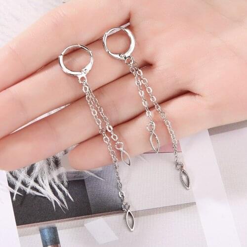 Hot Fashion New Earrings Personality Sweet Geometric Egg Shape Tassel Earrings Korean Version Of The Small Fresh Earrings