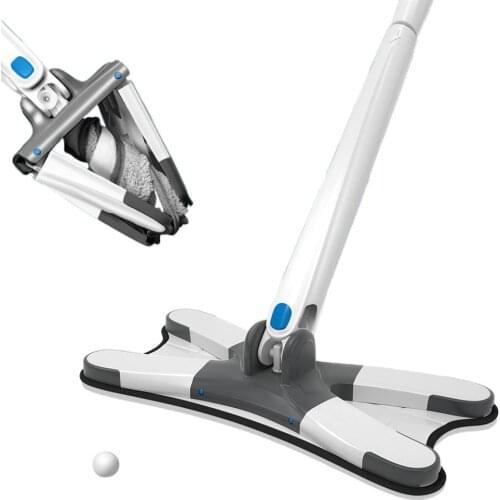 X-type Microfiber Floor Mop With Mop Cloth Replace 360 Degree Hand Free Wash Flat Mop Manual Extrusion Household Cleaning Tools