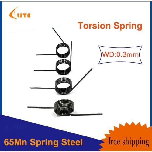 65Mn Steel V-Shaped Helical Torsion Spring Wire Diameter 0.3mm Angle 60 90 120 180 Degrees 5Pcs Custom