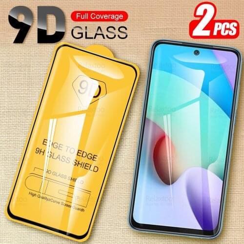 Redmi10 Glass 2pcs 9D Full Glue Tempered Glass For Xiaomi Redmi 10 Screen Protector Redme Readmi Radmi 10 Cover Protective Film