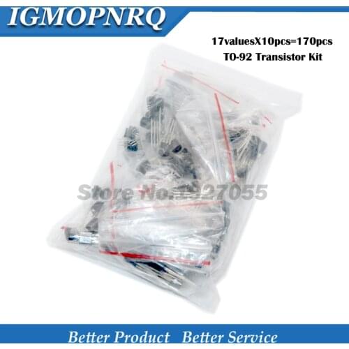 170PCS Transistor Assorted Kit S9012 S9013 S9014 9015 9018 A1015 C1815 A42 A92 2N5401 2N5551 A733 C945 S8050 S8550 2N3906 2N3904