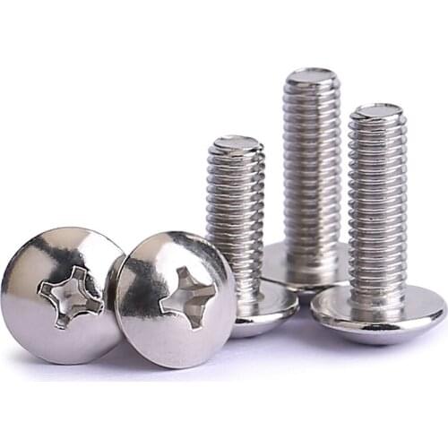 M3m4m5m6 Nickel Plated Color Zinc Black Zinc Cross Large Flat Head Screw TM Half Round Head Umbrella Head Screw 100Pcs