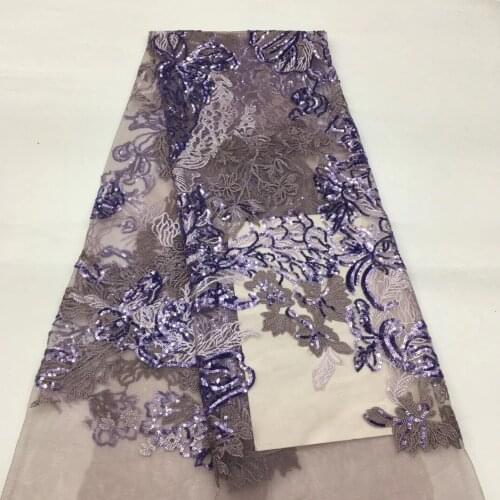 High Quality African Lace Fabric French Lace Fabric Tulle Sequins Nigeria Lace Fabric Wedding Sewing Clothing Fabric XX4597
