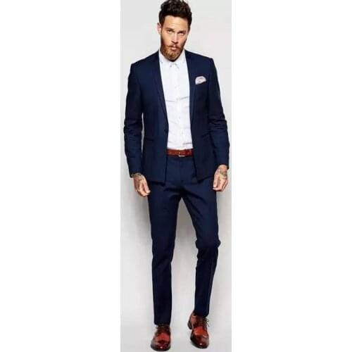 High Quality One Button Groomsmen Notch Lapel Groom Tuxedos Men Suits Wedding/Prom Best Man Blazer ( Jacket+Pants+Tie) A89