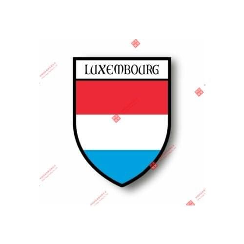 Funny Racing Stickers Decal Souvenir Vinyl Car Shield City Flag World Crest Luxembourg Racing Helmet Laptop Stickers