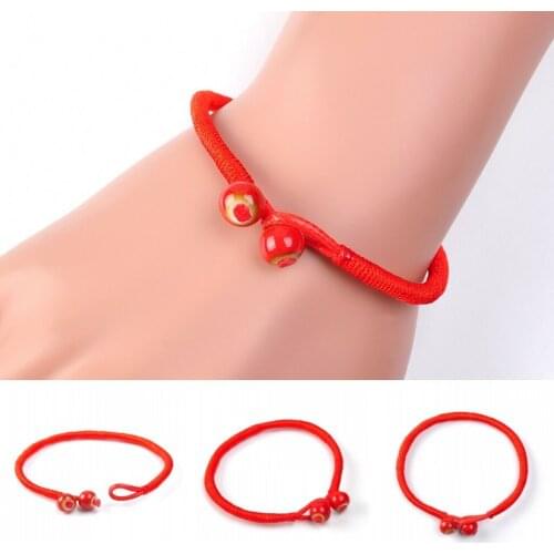 Women Lucky Bracelets Bead Red String Ceramic Bracelets & Bangles Men Handmade Accessories Lovers Lucky Jewelry Unisex Couple
