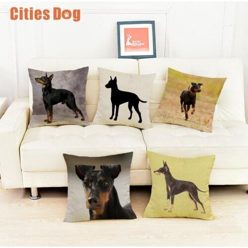 Animal dog Decorative Pillowcase Cushion cover Manchester Terrier dogs Pillows cushions christmas decorations for home almofadas