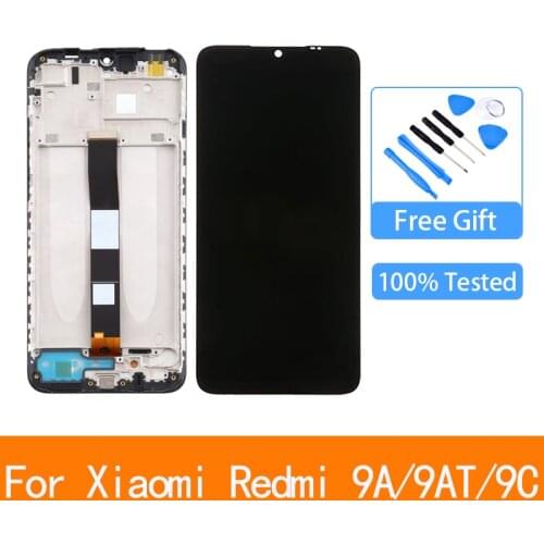 For Xiaomi Redmi 9A 9AT 9I LCD Display With Frame Touch Panel Screen Digitizer for Redmi 9C M2006C3LG LI LC L MG MT MNG lcd