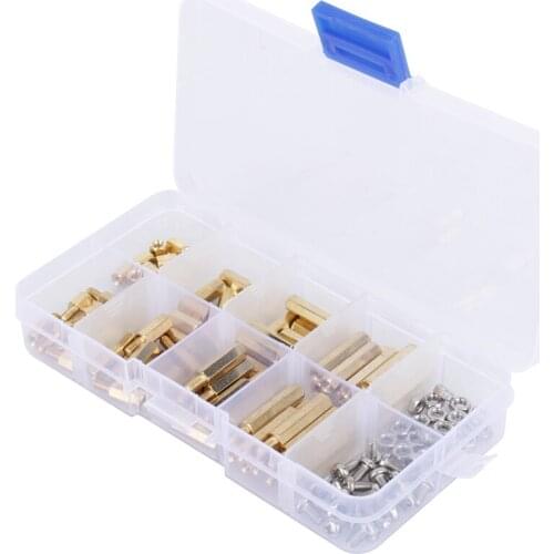 120PCS/Set M3 Male Female Brass Standoff Spacer Hex Screws Nut Assortment PCB Board Repair Tool Set Kit