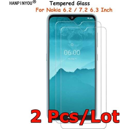 2 Pcs/Lot For Nokia 7.2 / 6.2 6.3" Tempered Glass Screen Protector Ultra Thin Explosion-proof Protective Film Toughened Guard