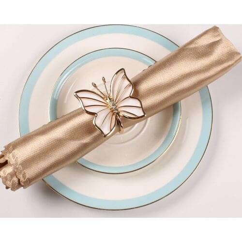 4PCS/Metal creative butterfly napkin ring table top decoration decoration for family gathering western food business reception