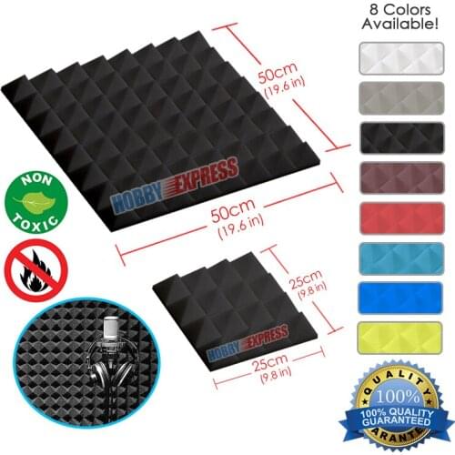 Arrowzoom Acoustic Panel Pyramid Sound Absorption Studio Soundproof Foam Tiles 19.6*19.6*1.9" / 9.8*9.8*1.9" KK1034