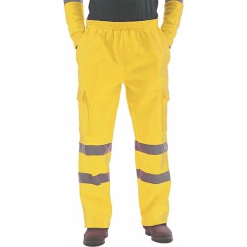 Autumn Winter High Visibility Reflective Work Pants Lightweight Breathable Casual Loose Cargo Trousers Mens Sweatpants