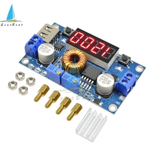 DC-DC 5A Digital LED Drive Lithum Battery Charger Module CC/CV USB Step Down Buck Converter Voltmeter Ammeter
