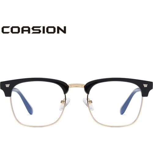 COASION TR90 Flexible Frame Anti Blue Light Blocking Glasses Retro Square Computer Glasses for Women Men Gaming Glasses CA1592