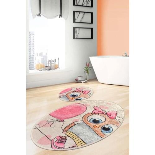 Kitty Bathroom Area Rugs Bath Mat Set 2 pcs/set Flannel Anti Slip Shower Carpets Home Toilet Lid Cover Shower Room Rug
