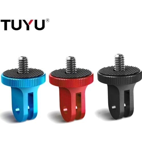 TUYU Aluminium Metal 1/4 Mini Tripod Adapter Mount for GoPro Max Hero 9 8 7 Xiaomi Yi 4K Sj4000 H9 Insta360 One X2 Accessries