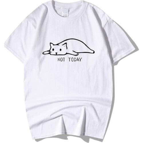 2021 Summer Brand New Cotton Mens Fashion T-Shirt Short-Sleeve Cat Printing Casual T-Shirts For Male Tops
