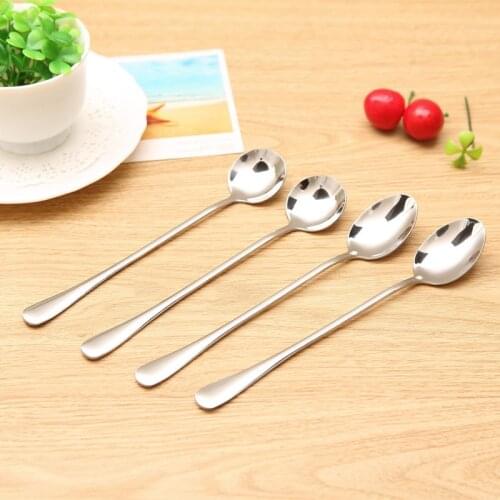2PCS Coffee Spoon Cutlery Set Stainless Steel watermelon Ice Cream Scoop long handle mixing tea-spoon Portable Travel Tableware