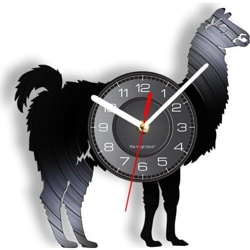 Short Tail Horse Silhouette Wall Clock Animal Laser Cut Vinyl LP Wall Watch Silent Hanging Decor Living Room Decor Disk Crafts