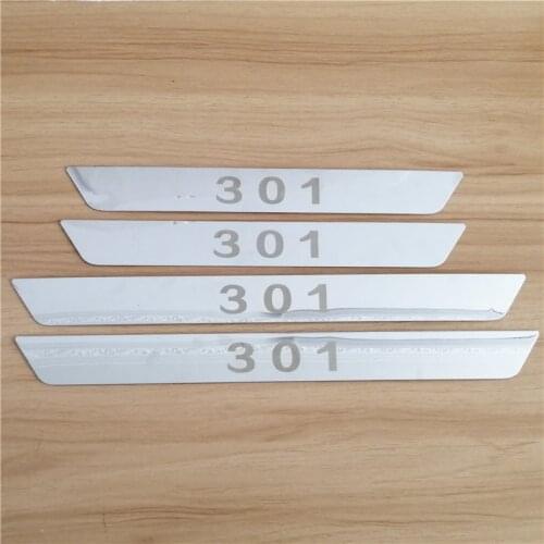 Stainless Steel Door Sill Scuff Plate car accessories for Peugeot 206 207 307 308 406 407 508 2008 3008 5008GT car-styling