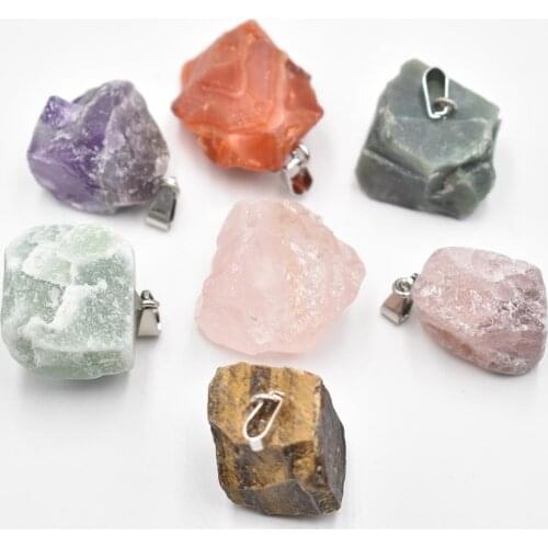 Fashion Good Quality Natural Healing Stones mixed Irregular Pendants for Jewelry Making 6pcs/lot Wholesale free shipping