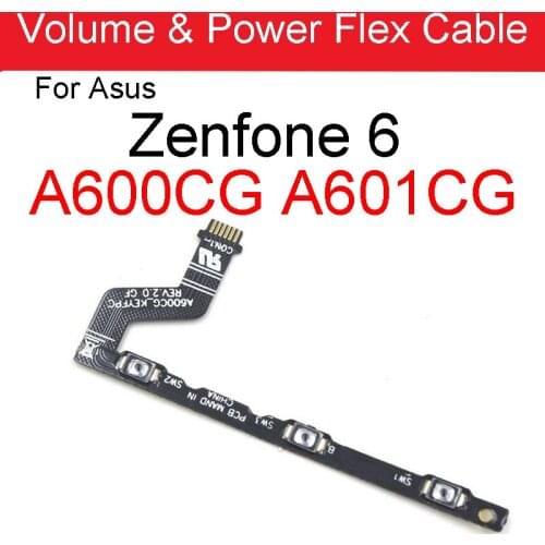 100% New Original switch on off Power button Flex cable For Asus zenfone 6 A600CG A601CG 6.0" Volume up down replacement parts