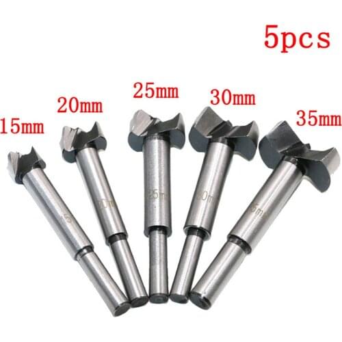 New 5pcs Carbon Steel Cutter Drill Bit Set Hole SawHinge for Woodworking Drilling For Home Tool Accessories