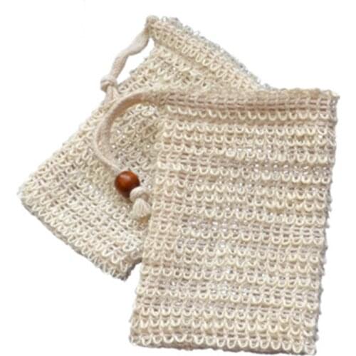 Foam Dry Soap Bag Cotton Linen Drawstring Design Durable Soft Cleaning Exfoliating Exquisite Gift for Family TS1