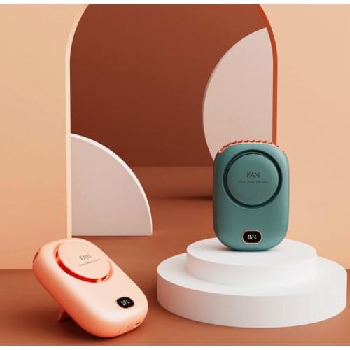 Portable USB Mini Fan 3-Speed Adjustable Neck Dual Fan Cold Fan Hands Free Neck Fan Hanging Rechargeable Sports Fan Home Office